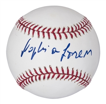 Sophia Loren Autographed OML Selig Baseball (Beckett)